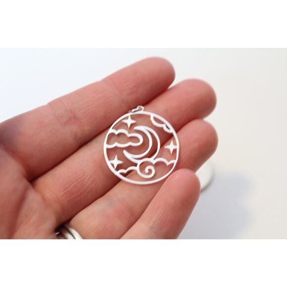 Sterling Silver Openwork Night Sky Pendant - Picture 3 of 4